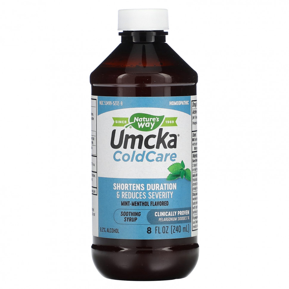 Nature's Way, Umcka, ColdCare, Soothing Syrup, Mint Menthol , 8 oz (240 ml)