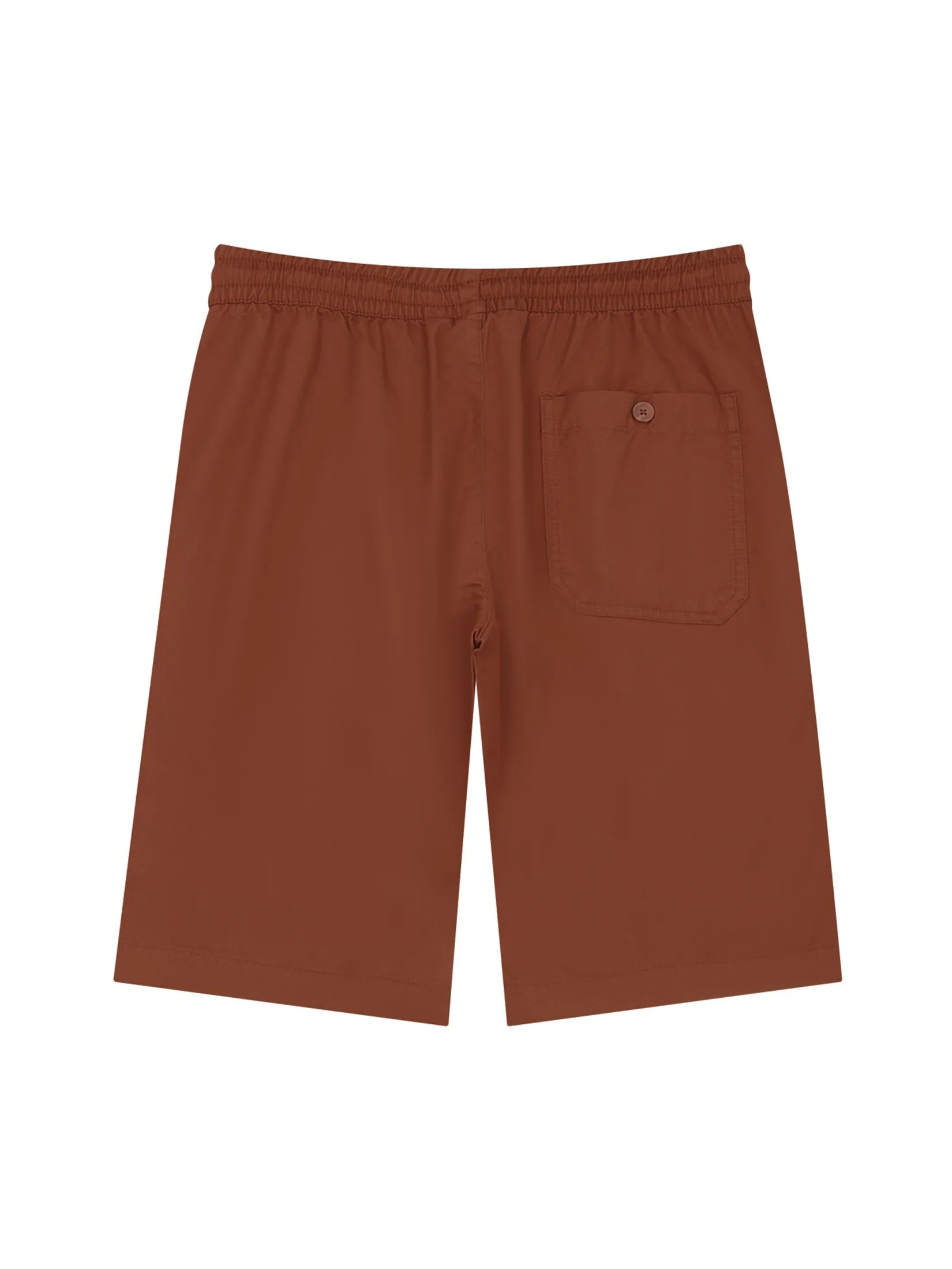 GIORDANO Men's Mid-Rise Slim Fit Elastic Waist Twill Bermuda Shorts Caramel brown
