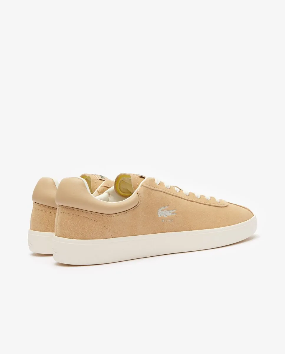 LACOSTE Light Brown Men’s Baseshot Tonal Leather Trainers