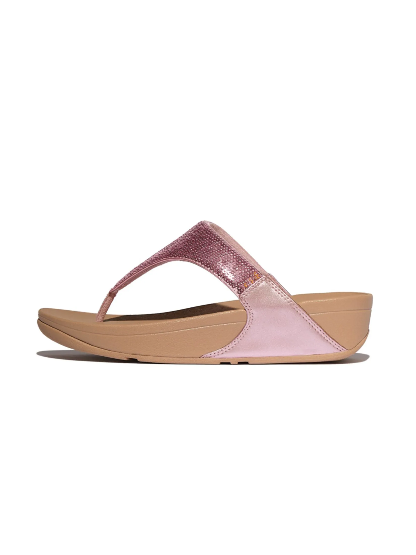 FitFlop™ WOMEN'S LULU SEQUIN TOE-POST SANDALS PINK