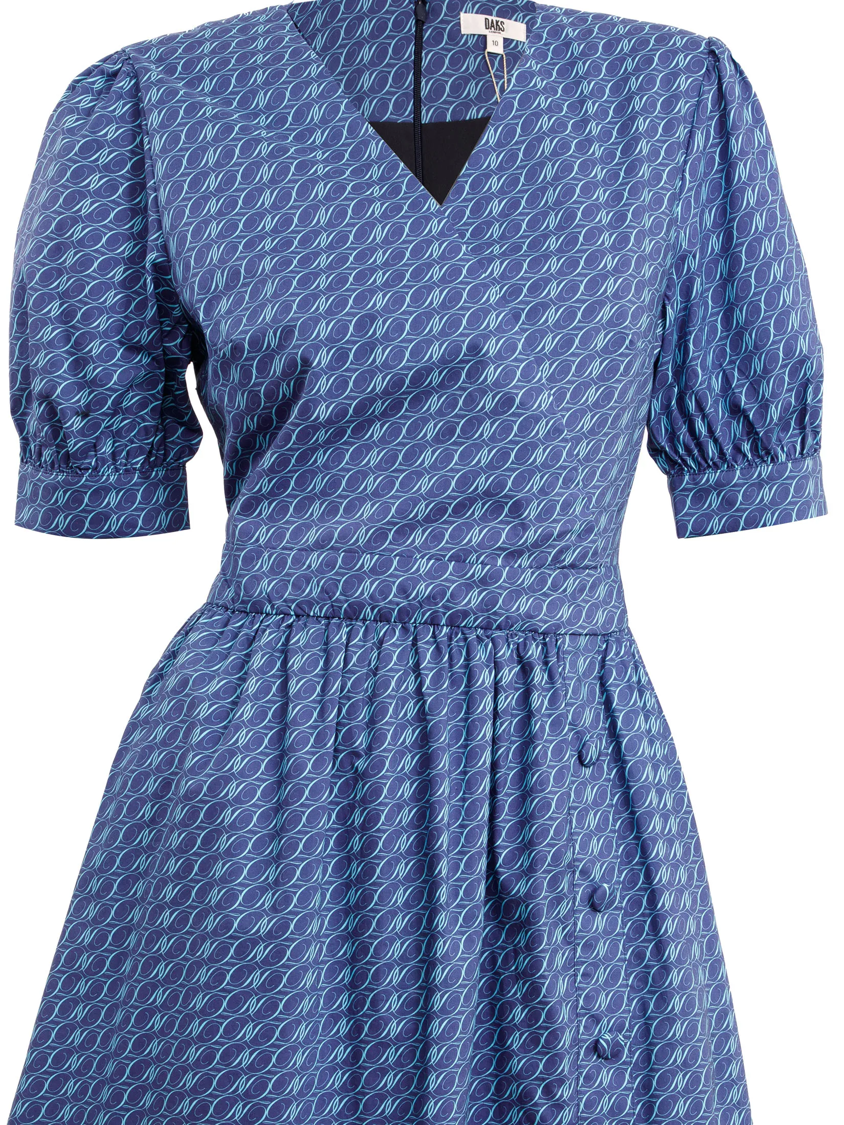 DAKS Women Short  Sleeve Dress Regular Fit Dark Blue