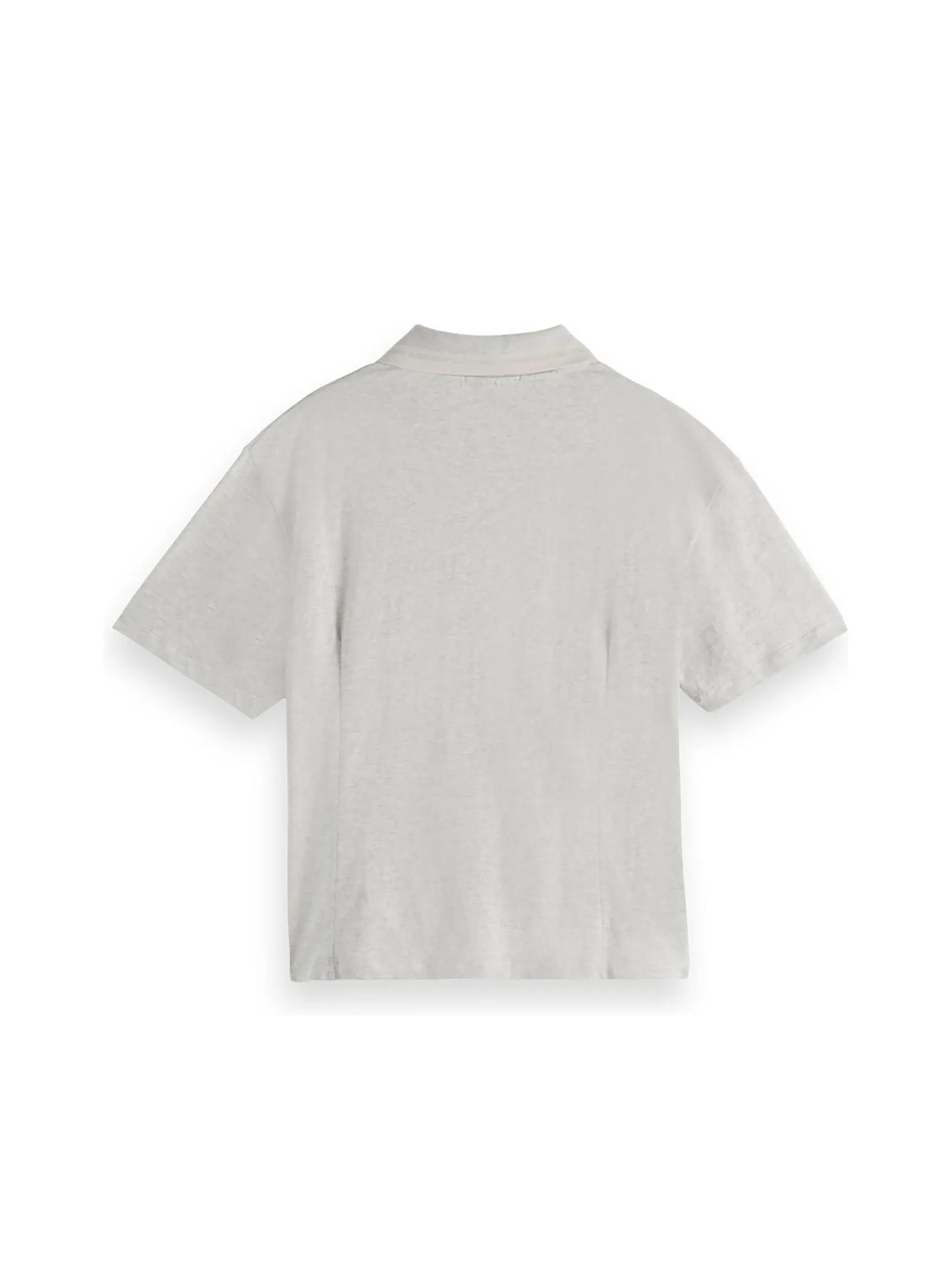 SCOTCH&SODA Women Polo Shirt Zip Up Light Grey Melange