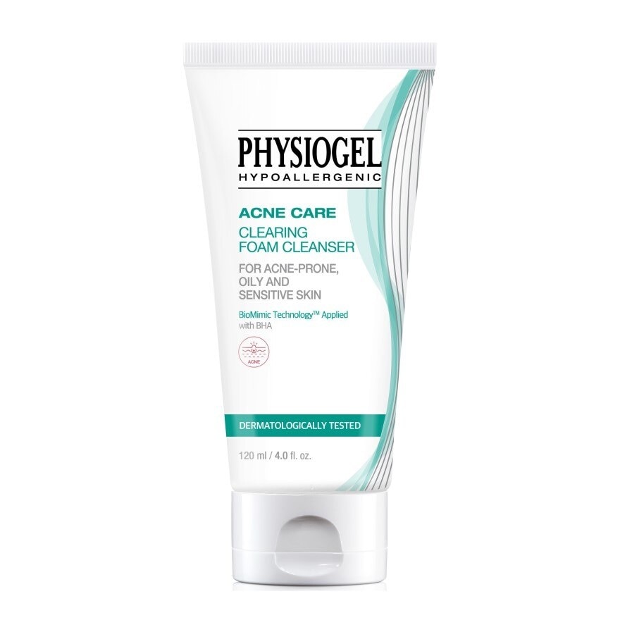 Physiogel Acne Care Clearing Foam Cleanser for Acne Oily  Sensitive Skin 120 ml.