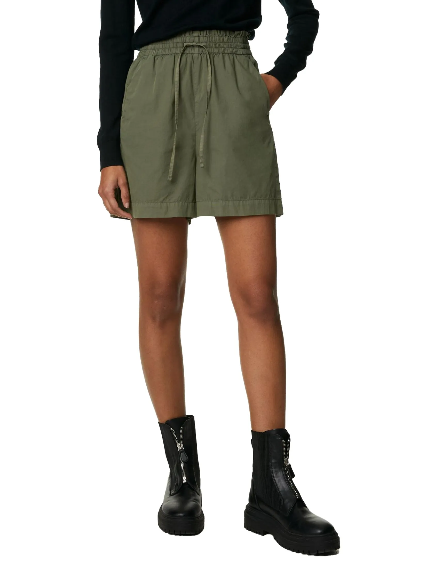 MARKS & SPENCER Women Shorts High Waisted Pure Cotton Hunter Green