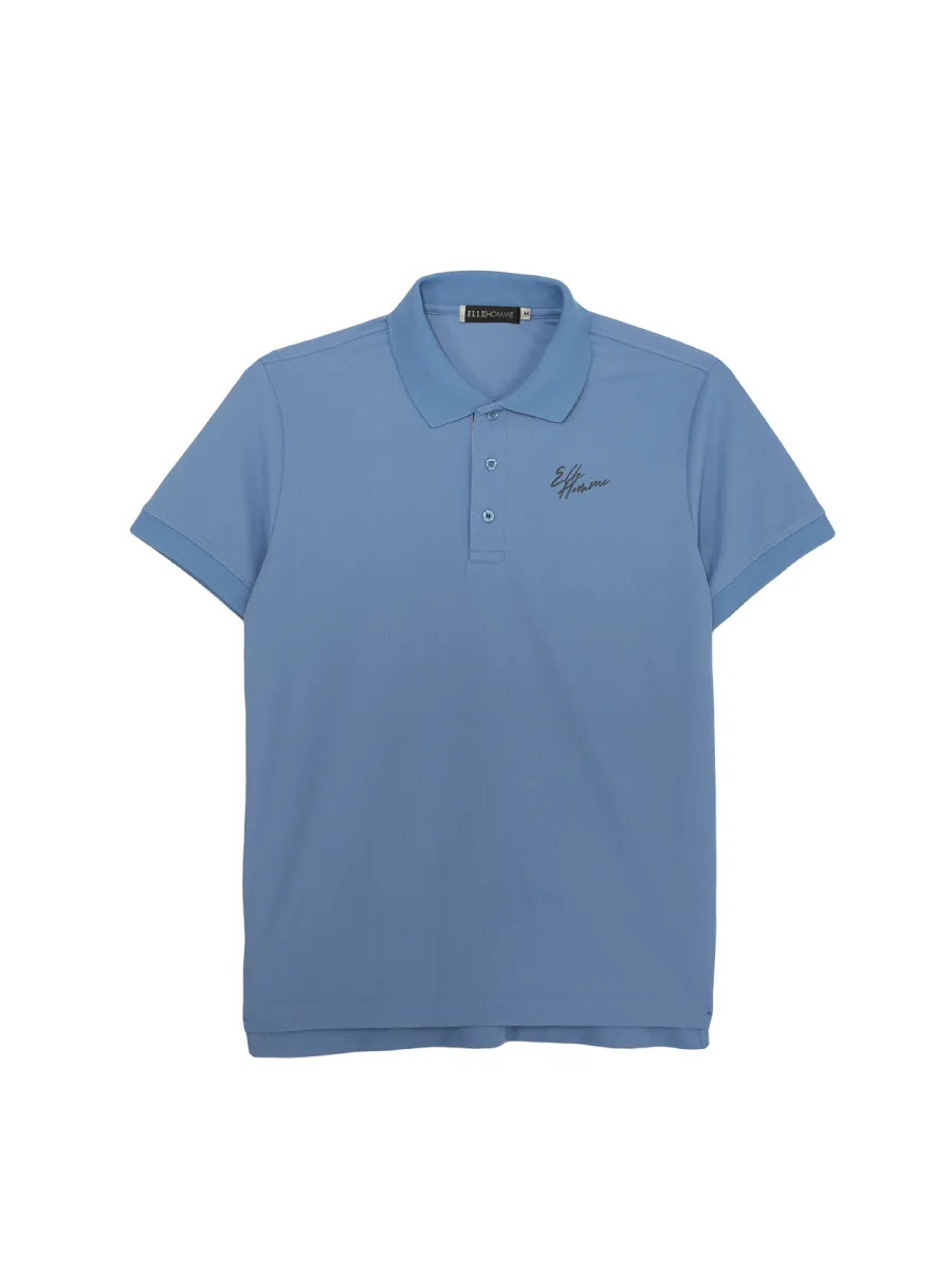 ELLE HOMME Men Polo shirt short sleeves Smart fit W8K911 - Blue