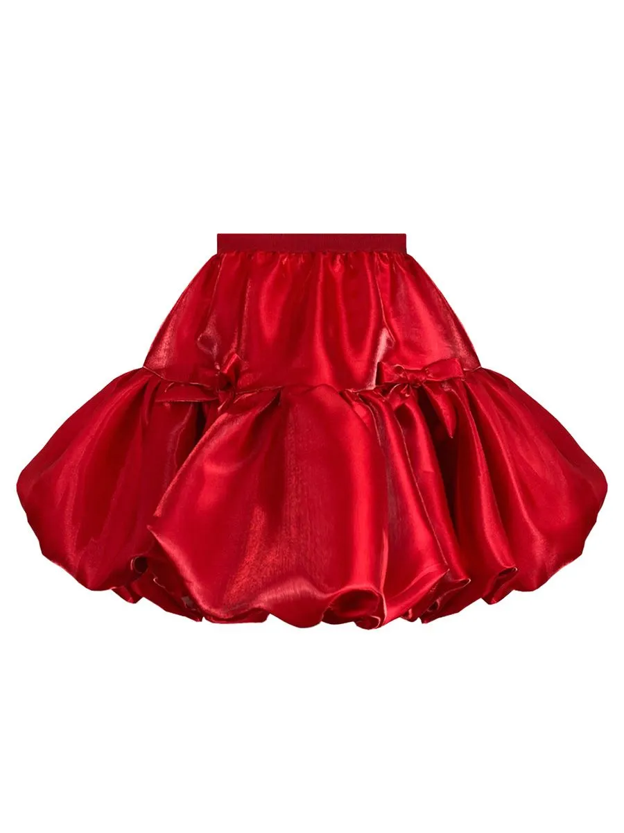 ICONIC WOMAN RED GLOSSY MINI SKIRT
