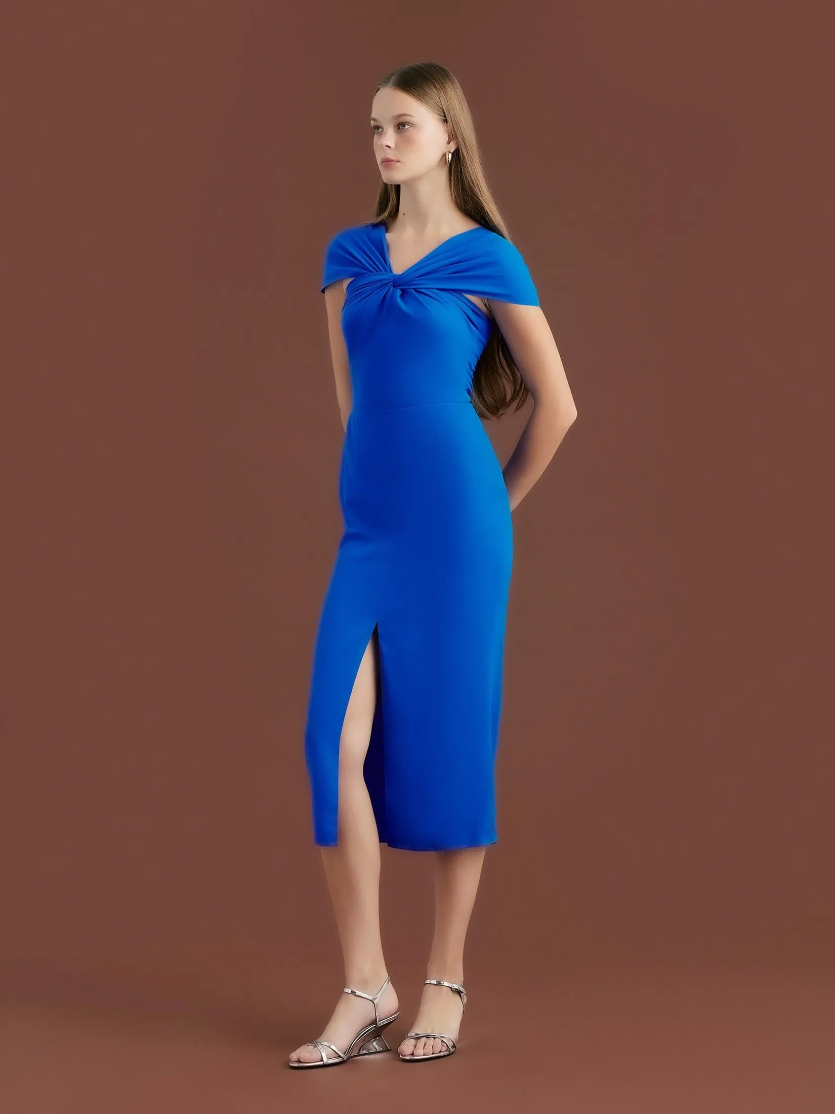 ASV (AW24) Solar Draped Women Dress Blue