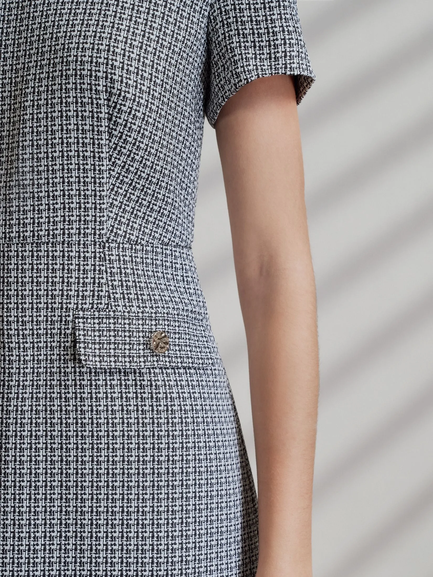 G2000 Women Clothing A-Shaped Tweed Dress  A-Shape - Black