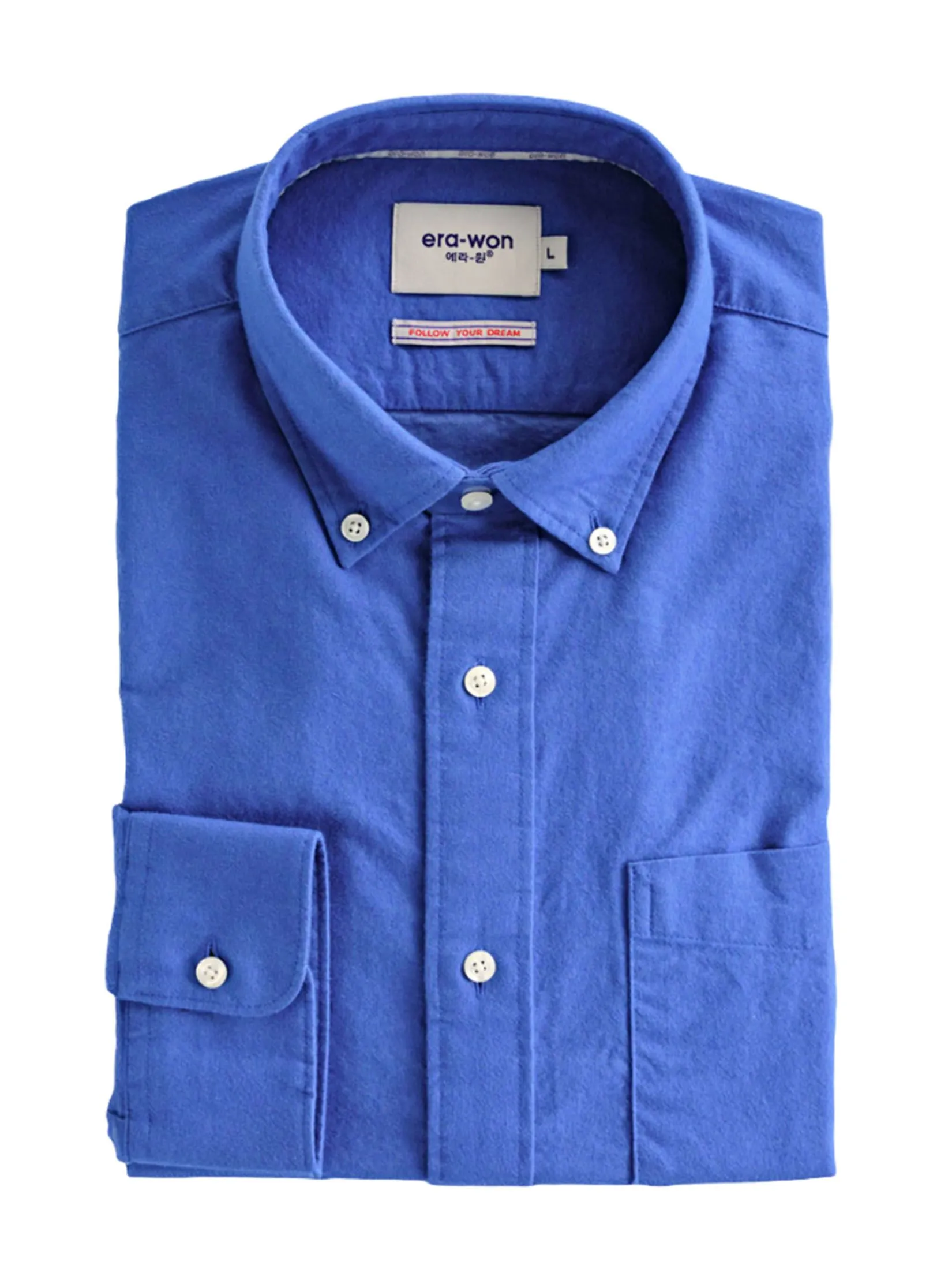 ERA-WON MEN'S DRESS SHIRT OXFORD REGULAR FIT DARK BLUE