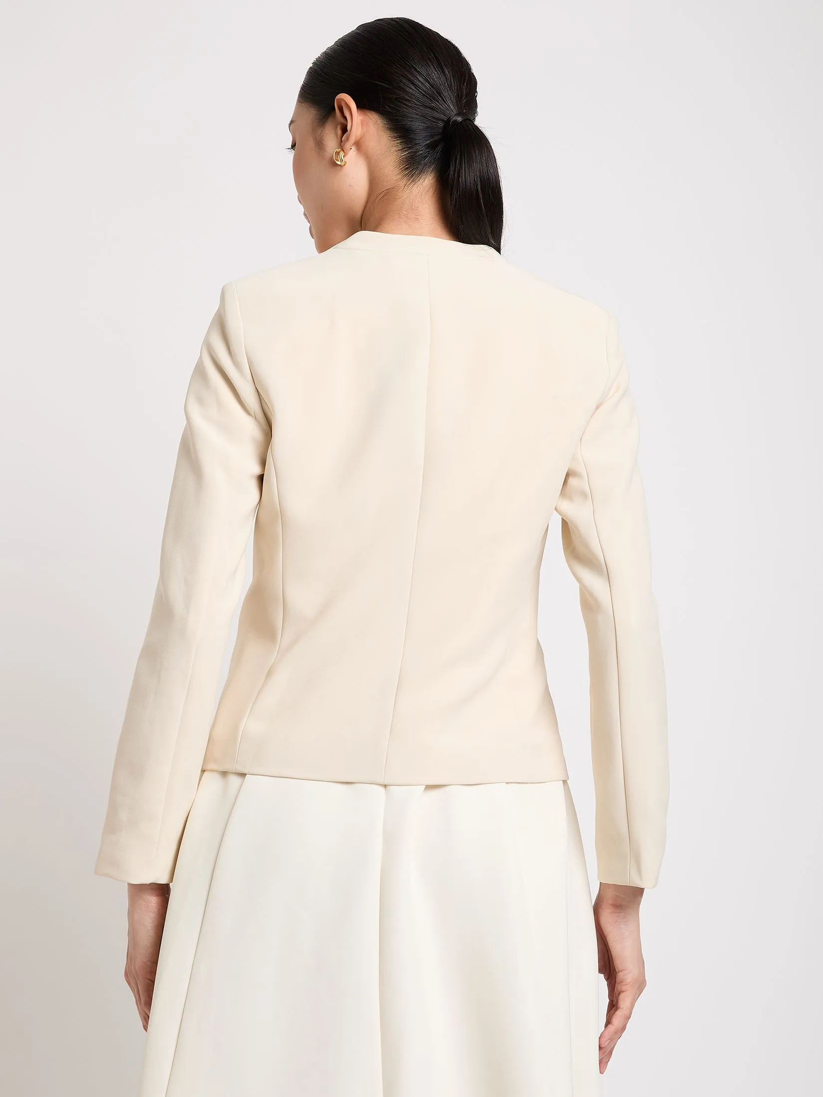EXPRESSIONS Women Collarless Blazer With Pocket Detail