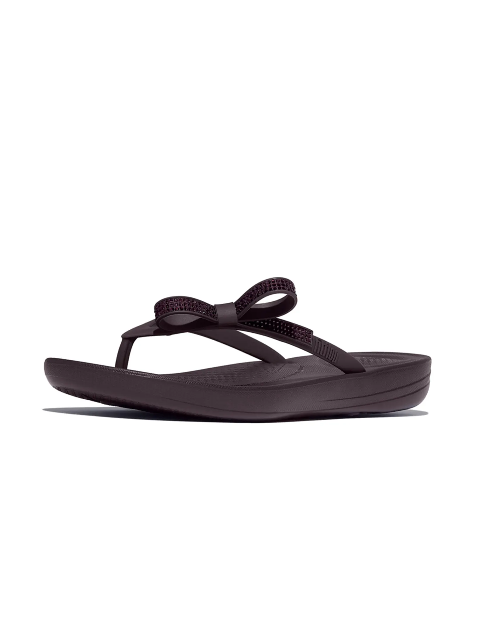 FitFlop™ WOMEN S IQUSHION GLITZ-BOW FLIP-FLOPS PURPLE