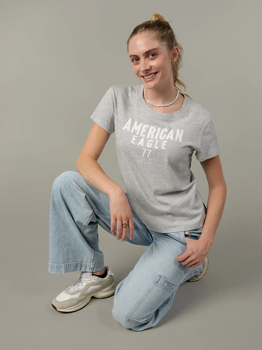 AMERICAN EAGLE WOMEN 9300 INTL CLASSIC TEE 006 HEATHER GRAY
