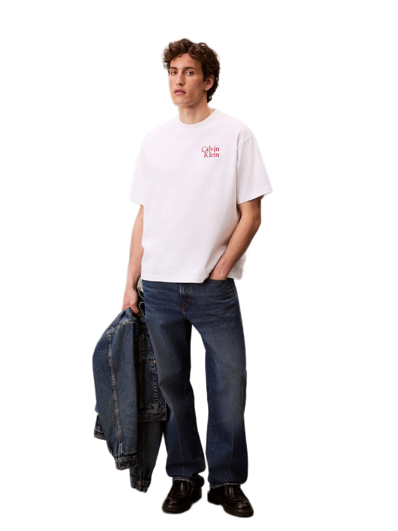 CALVIN KLEIN Men s Relaxed Fit Resort Logo Short Sleeve T-Shirt White