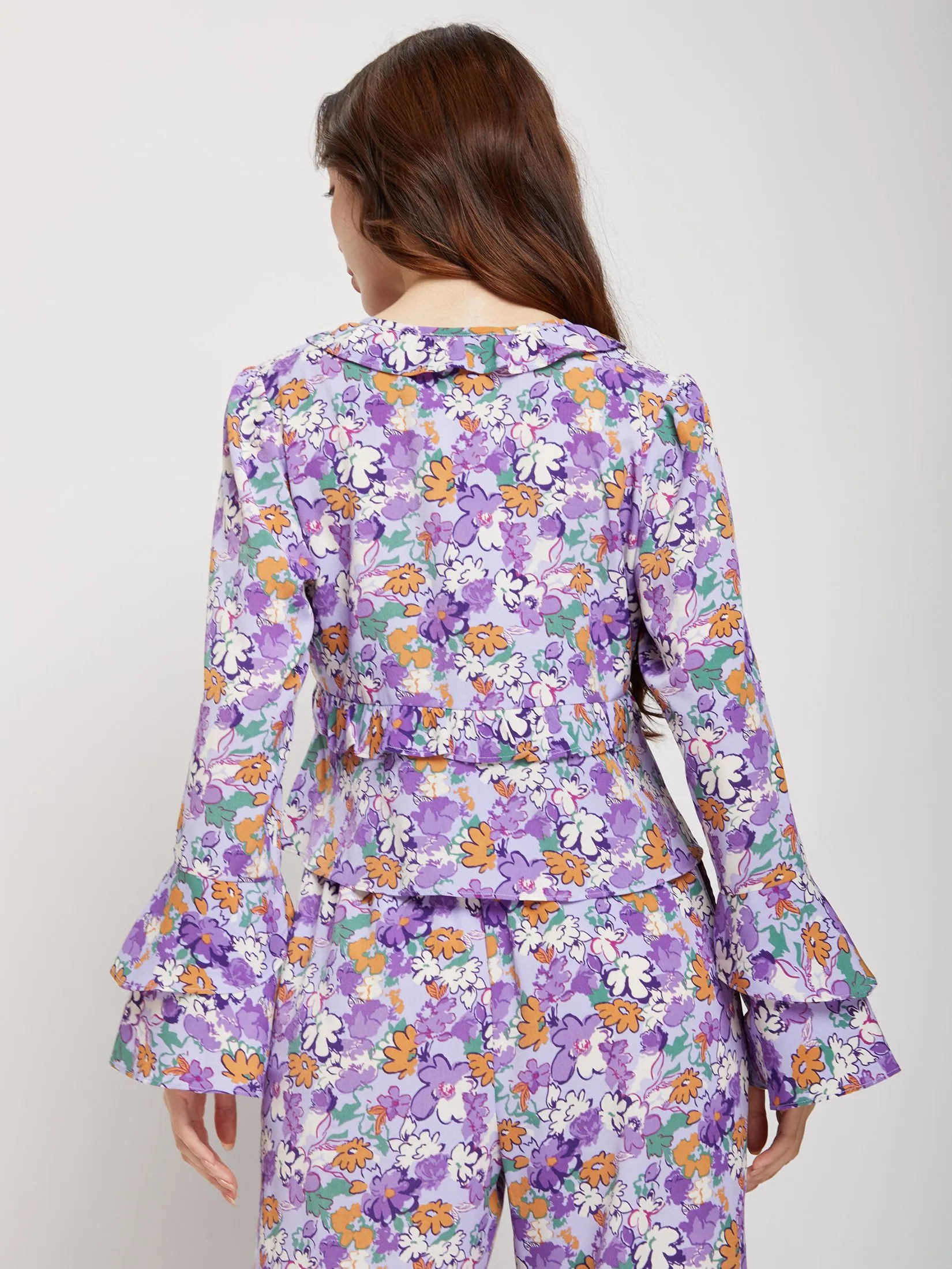 DEFRY 01 Women Blouse Long Sleeves Floral Printed