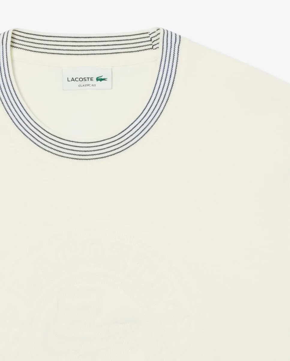 LACOSTE Embroidered Cotton Jersey T-Shirt White