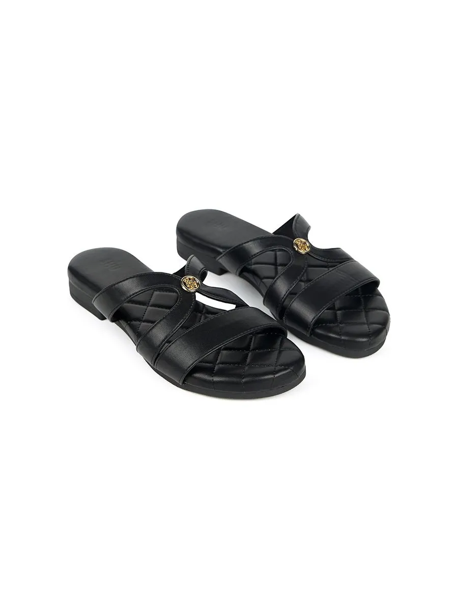 SHU WOWEN  PALETTE SOFT TINY SIGNET SANDALS - BLACK