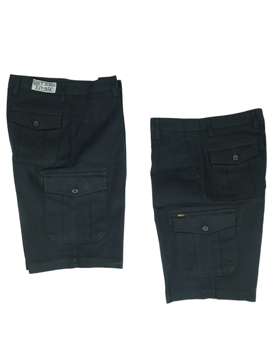 BOVY MEN S CARGO-SHORT PREMIUM COTTON BLACK