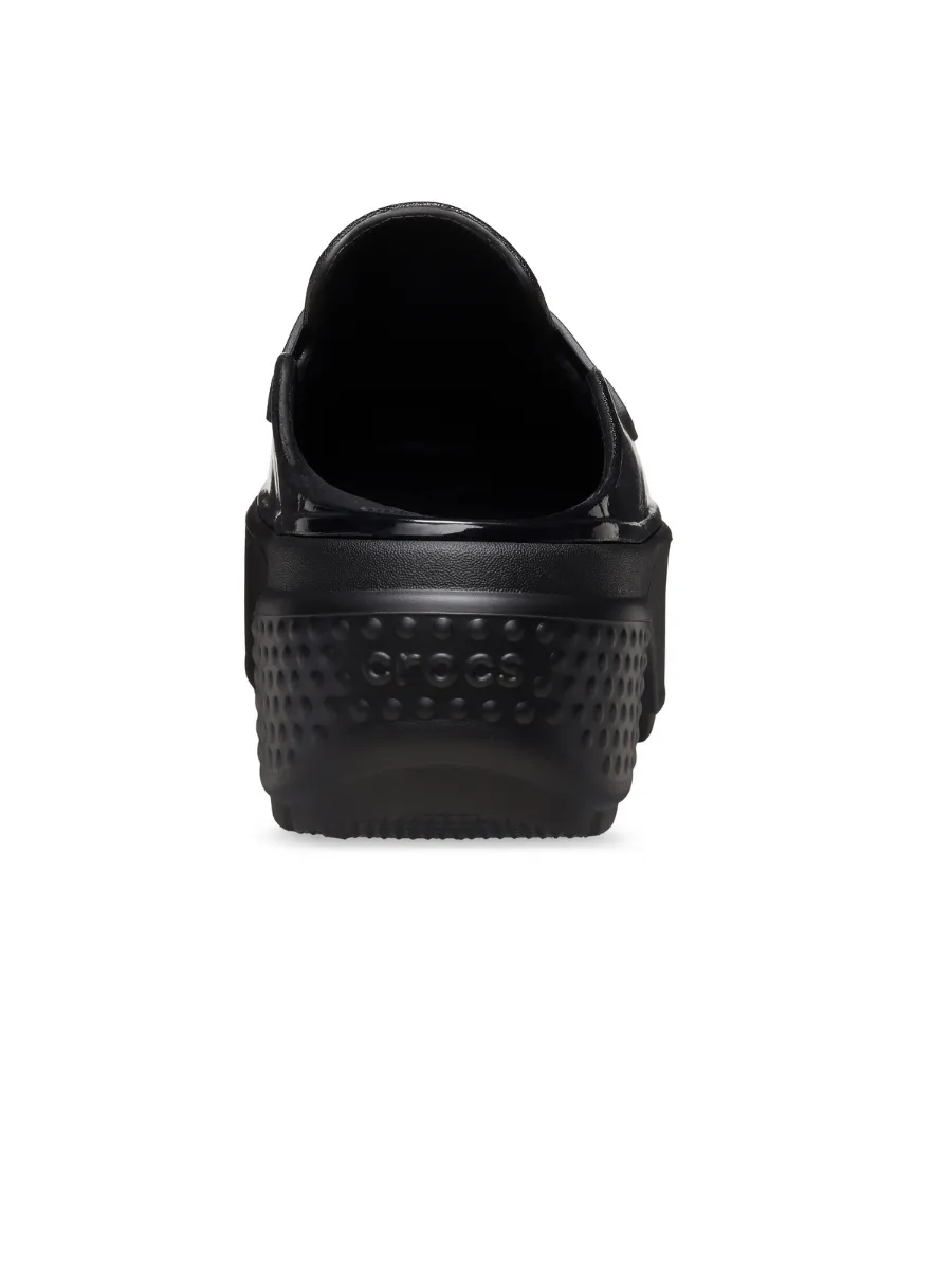 CROCS UNISEX STOMP HIGH SHINE LOAFER CLOG - BLACK