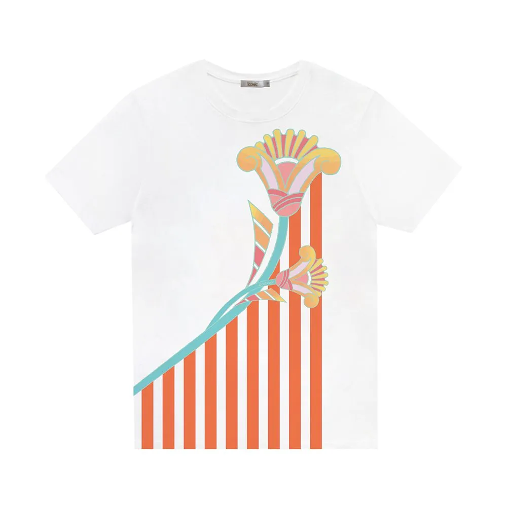 ICONIC White ORANGE SAFFRON T-SHIRT Model ORANGESAFFRON5529