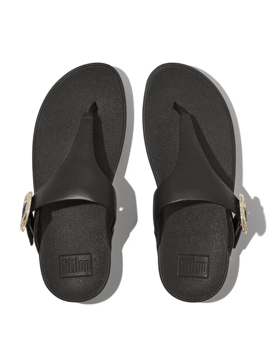 FitFlop™ WOMEN'S LULU CRYSTAL-BUCKLE TOE-POST HN9-001 BLACK