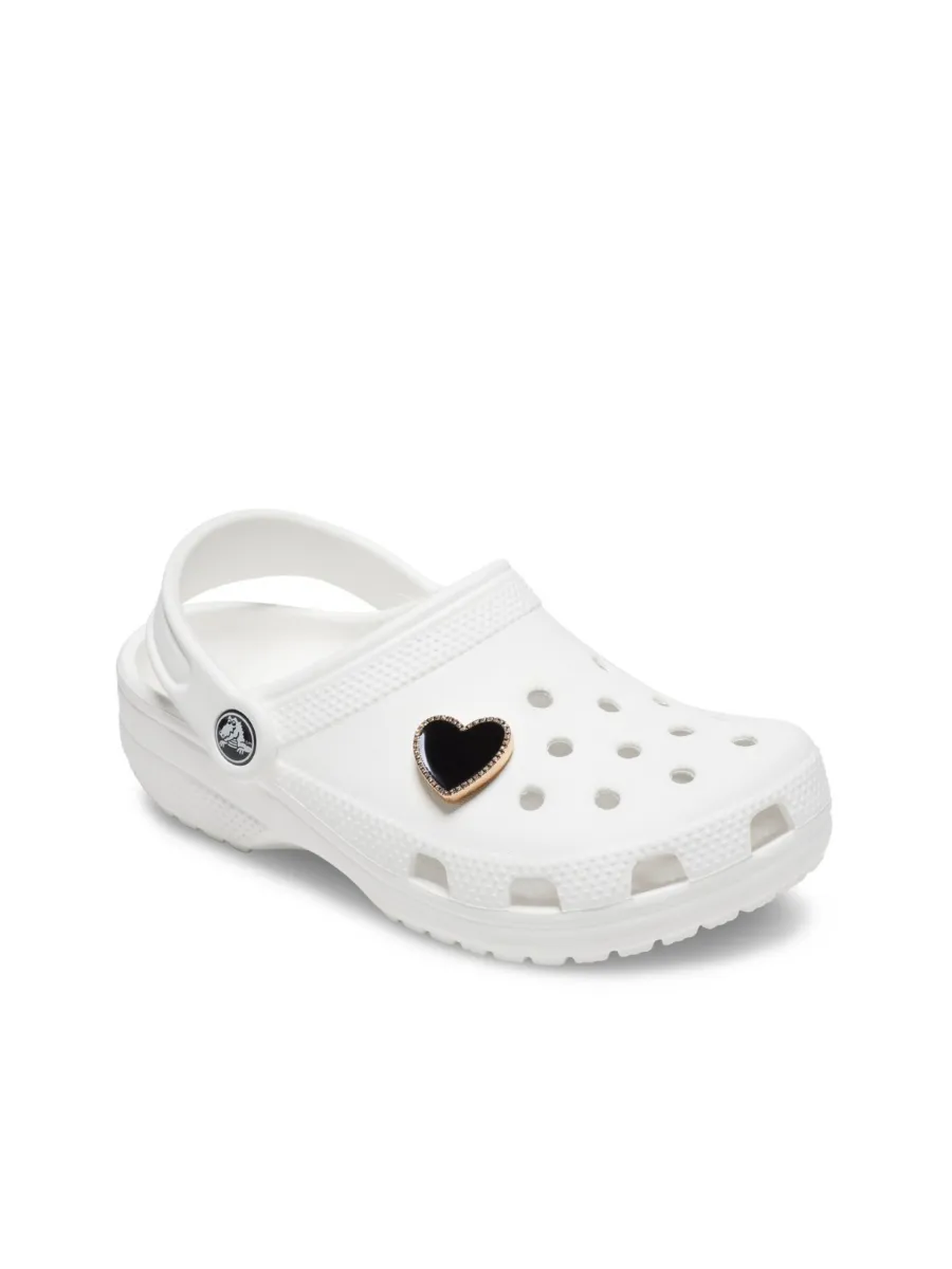 CROCS JIBBITZ™ BLACK HEART WITH GOLD OUTLINE