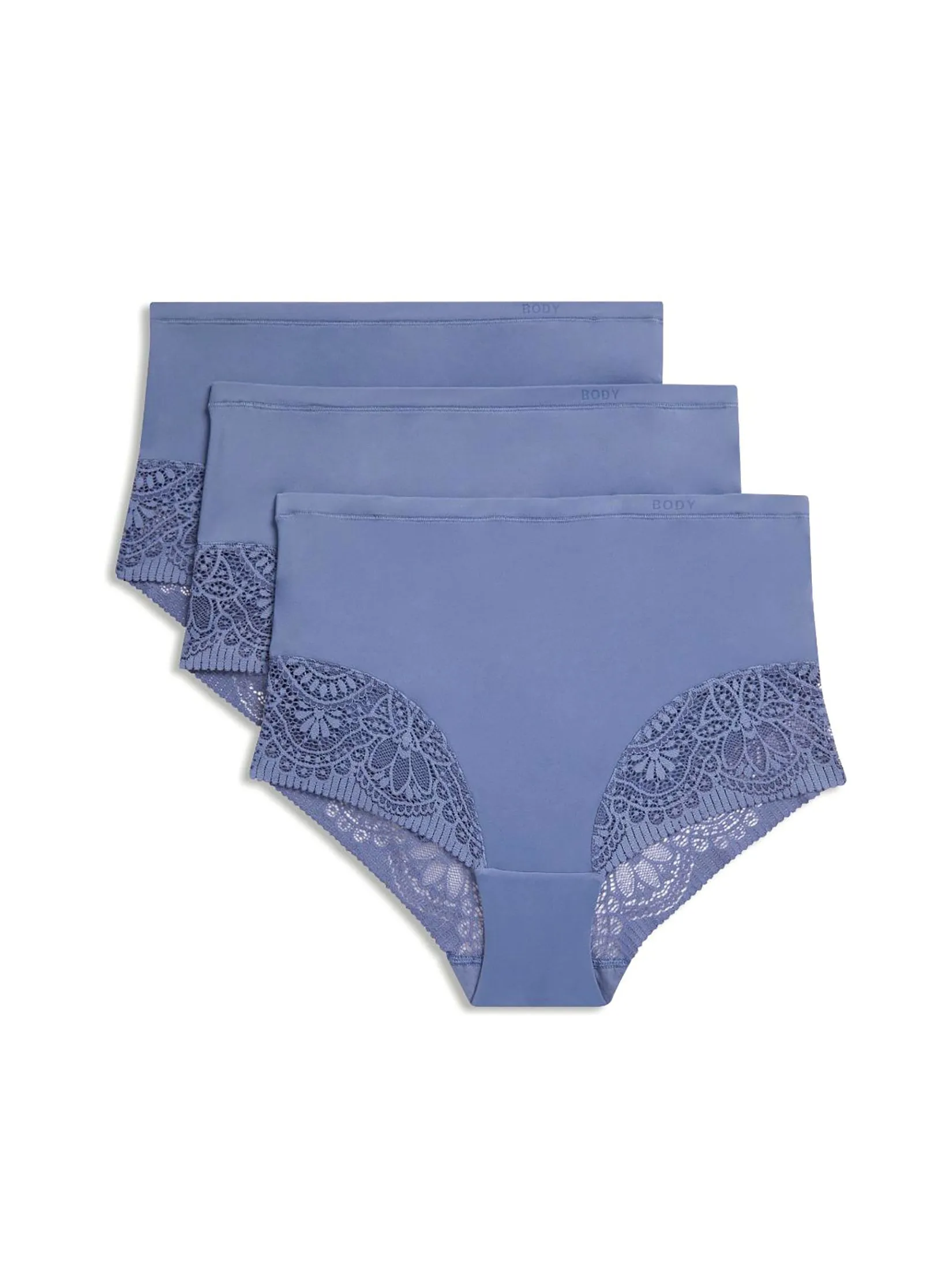 MARKS & SPENCER Women Full Briefs Body Soft Pack 3 Pcs Steel Blue