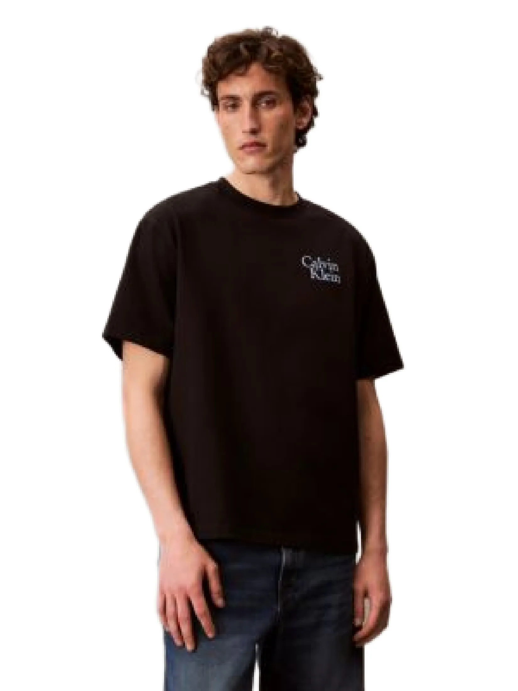 CALVIN KLEIN Men s Relaxed Fit Resort Logo Short Sleeve T-Shirt Black