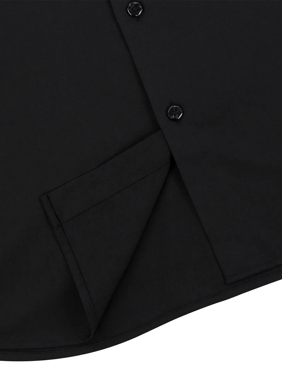 GIORDANO Men's Twill Easy Care Shirts Black