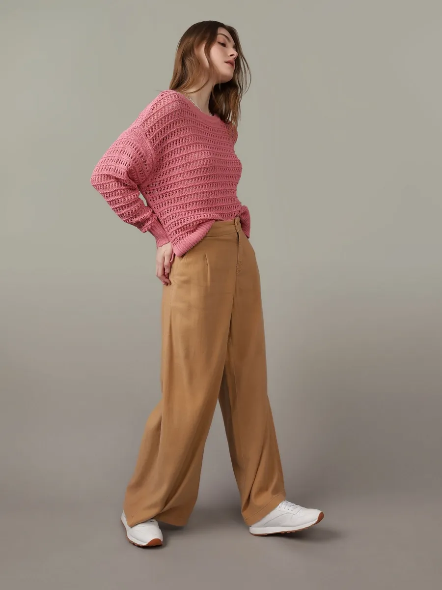 AMERICAN EAGLE WOMEN 5161 HR TROUSER 238 TOASTED ALMOND