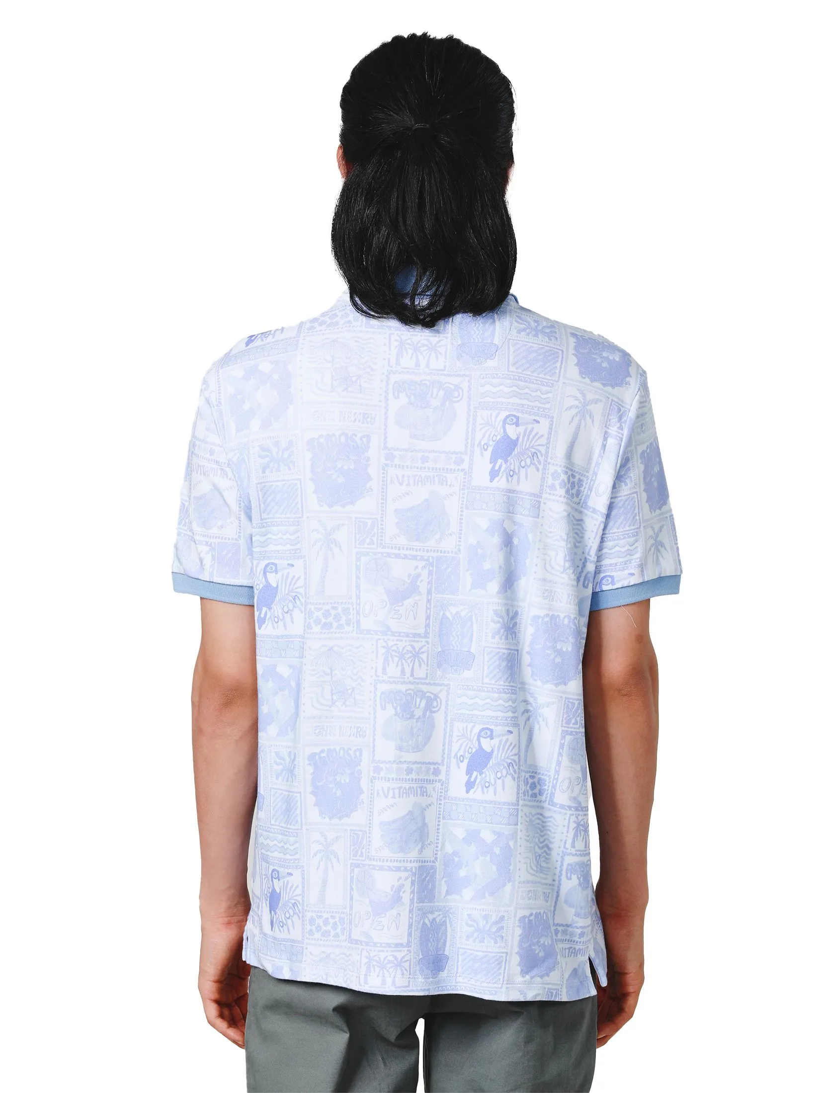 JOHN HENRY Men's Polo (Slim Fit) SONGKRAN FESTIVAL Blue