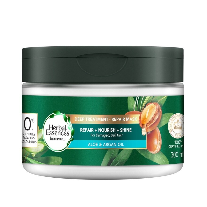 Herbal Essences Treatment Aloe  Argan Oli Repair Mask 300 Ml. - Blue