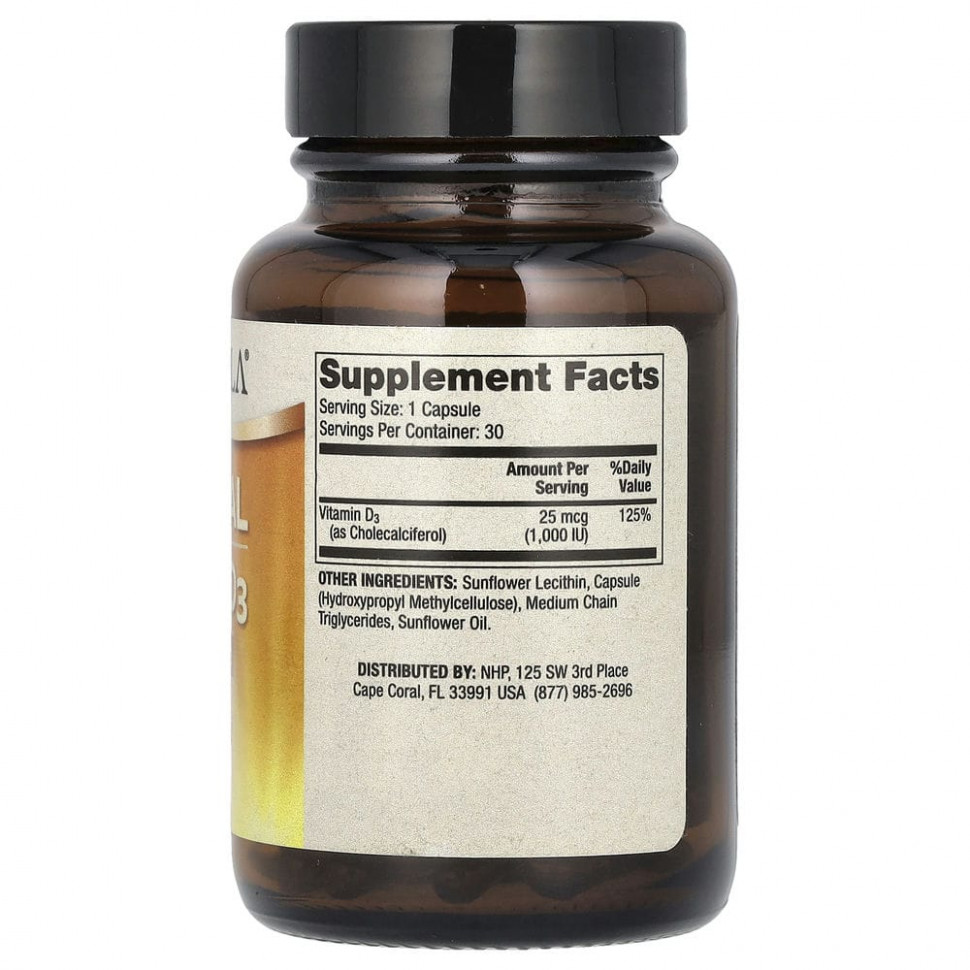 Dr. Mercola, липосомальный витамин D3, 1000 МЕ, 30 капсул