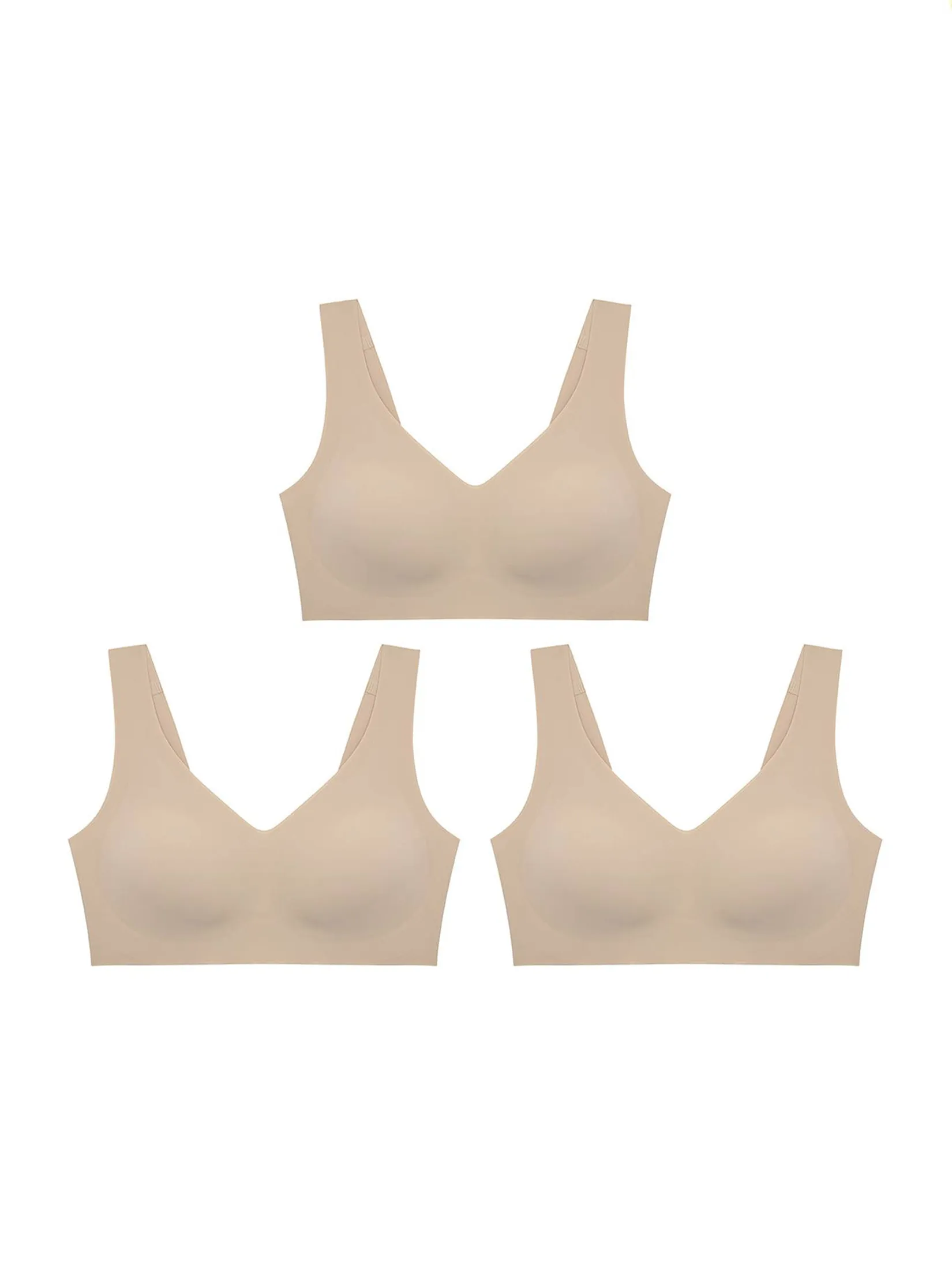 SABINA [Pack 3 Piece] [Online Exclusive]  Perfect Bra Seamless Wireless Bra - Sand Size - L