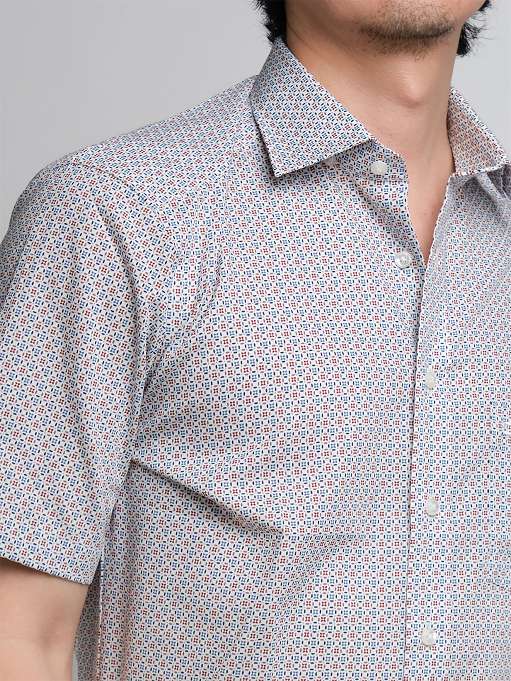 OLYMP MEN SHIRT SHORT SLEEVES CASUAL SHIRT MODERN FIT WHITE