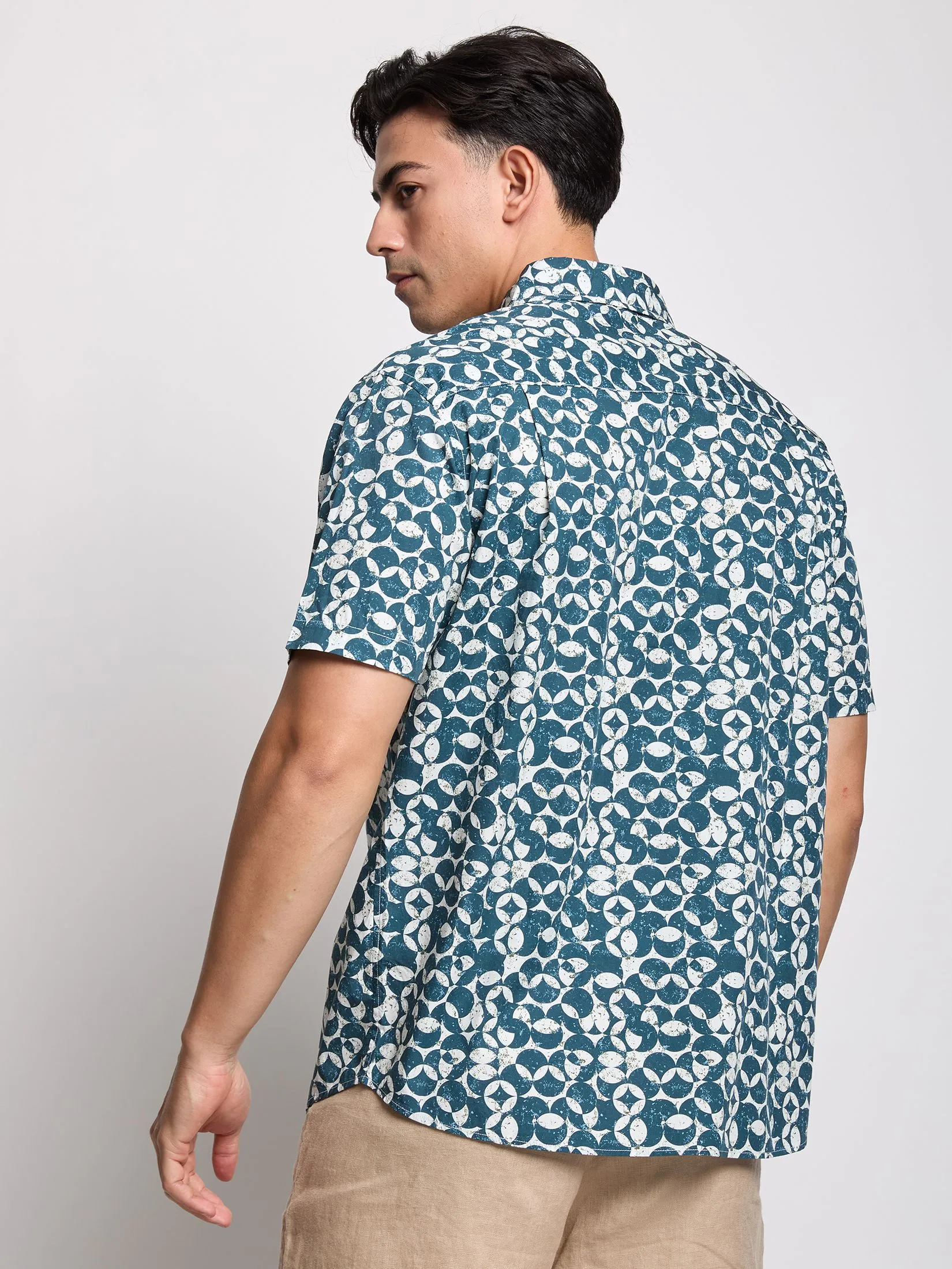 ALUMNUS Men Shirt Short Sleeves 2506SSSL21 Dark Green