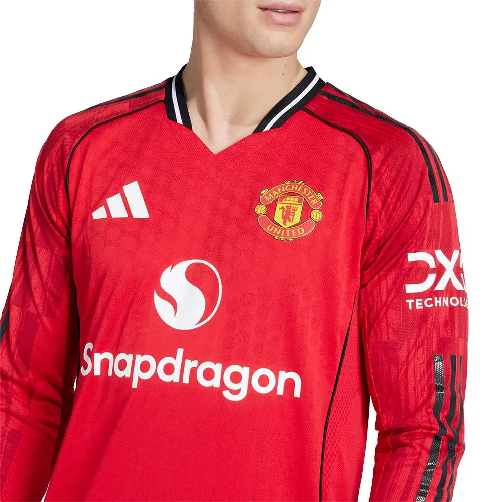 ADIDAS Men Manchester United Home Authentic 2025/26 Long Sleeve Jersey Red - AD001AP512ELTH