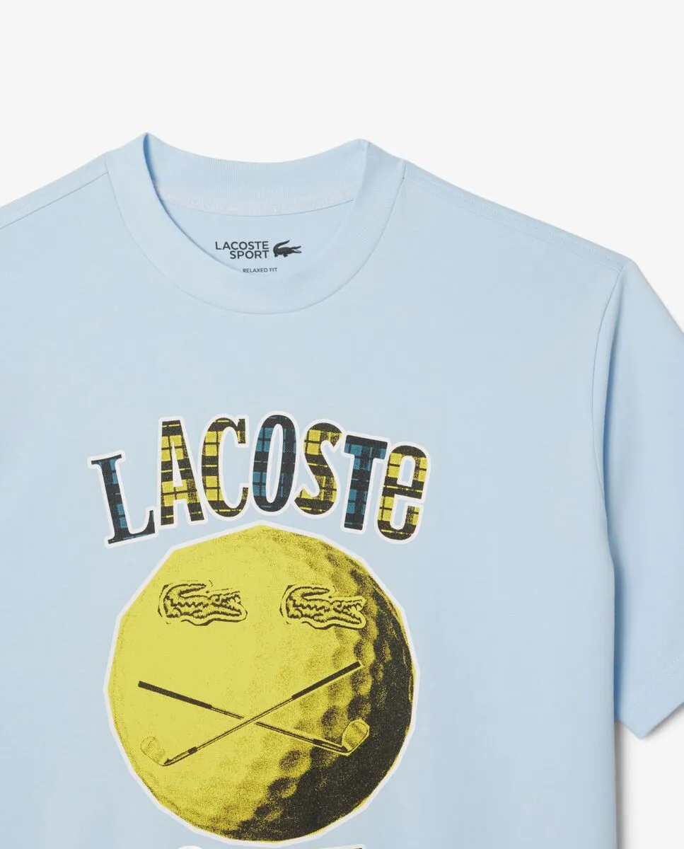 LACOSTE Relaxed Fit Ultra Dry Golf T-Shirt Blue