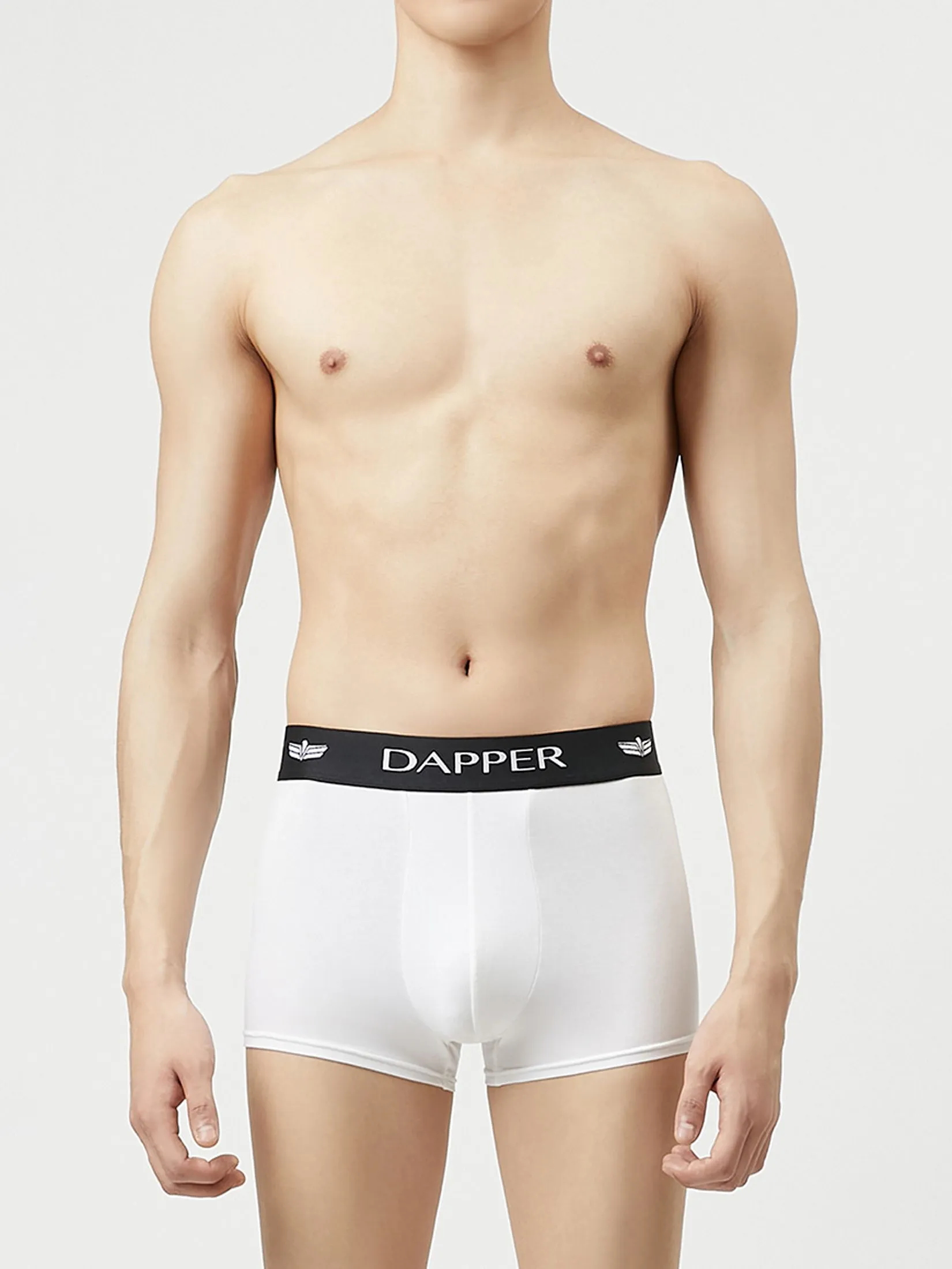 DAPPER DAPPER Iconic Pima Cotton Trunks White (Pack 2 Pcs.)