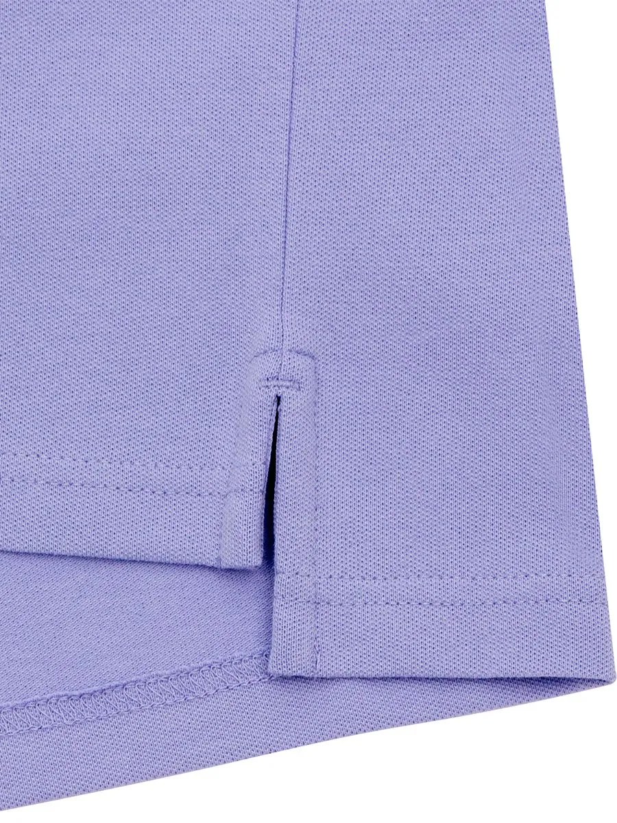 GIORDANO Men's Signature Pique Embroidery Solid Polo Thistle Down Purple