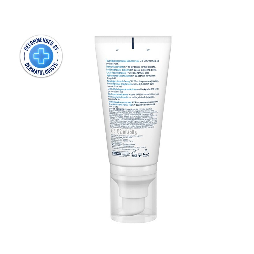 Cerave Facial Moisturising Lotion SPF50 (AM) 52 ml. (Normal to Dry skin)