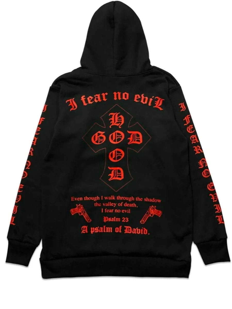 TZ WORLDWIDE Men HOODIE TZ I FEAR NO EVIL BLACK/RED