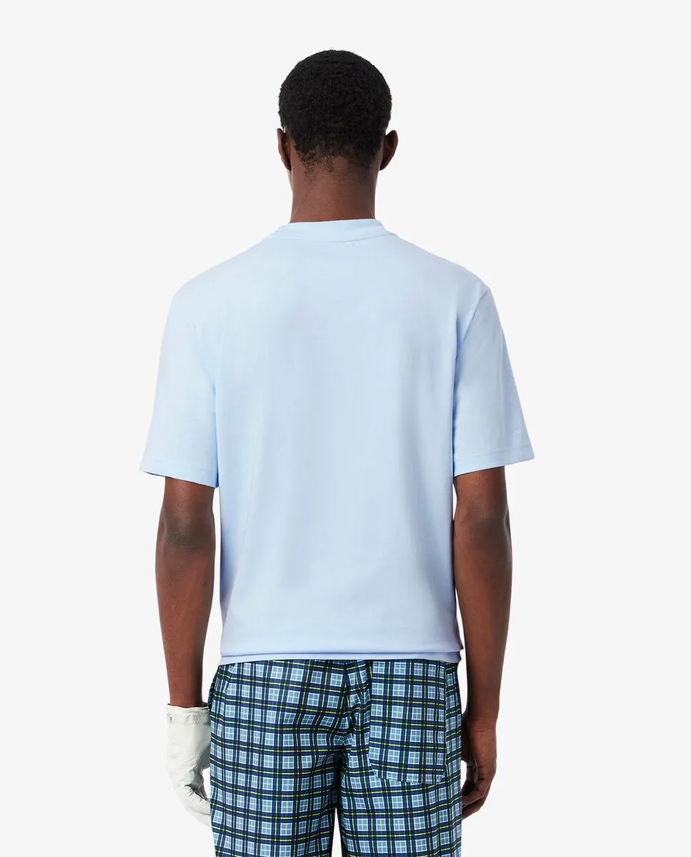 LACOSTE Relaxed Fit Ultra Dry Golf T-Shirt Blue