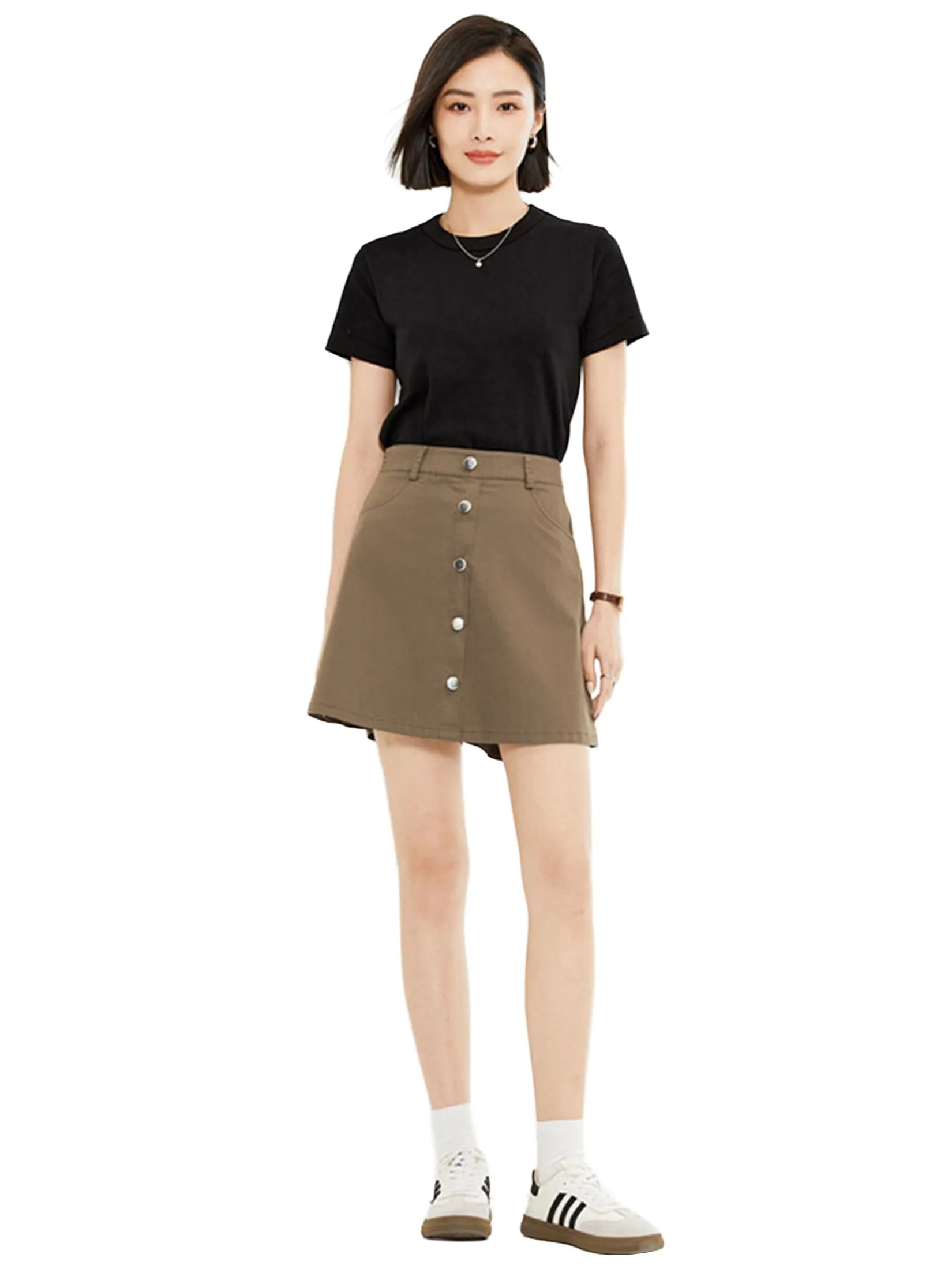 GIORDANO Women's Online Exclusive Single-breasted Skorts Khaki Size - 24 EU