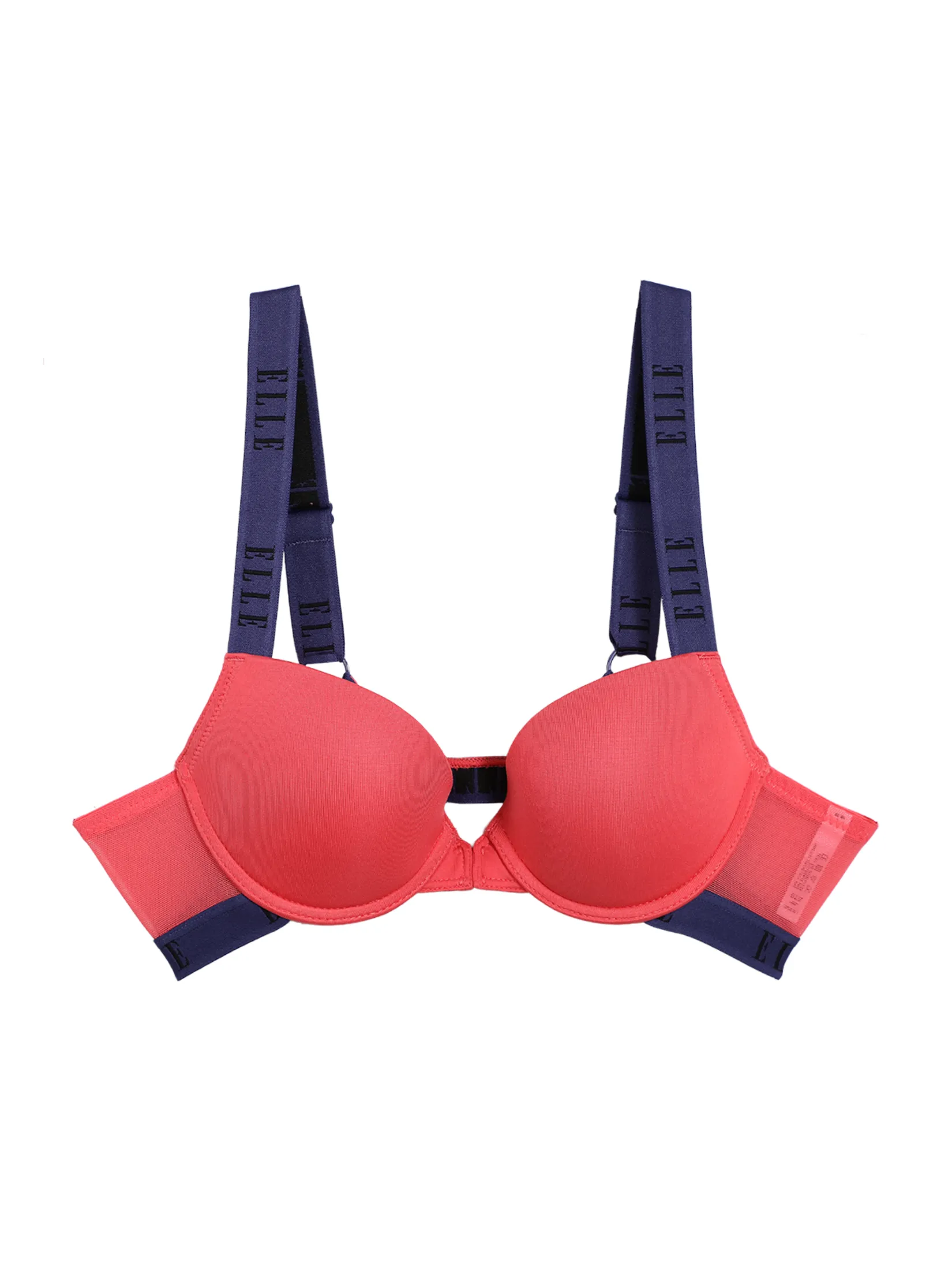 ELLE LINGERIE Women's Molded bra Front-Kiss with underwire padded with foam LB8562 - Rose Size - A70