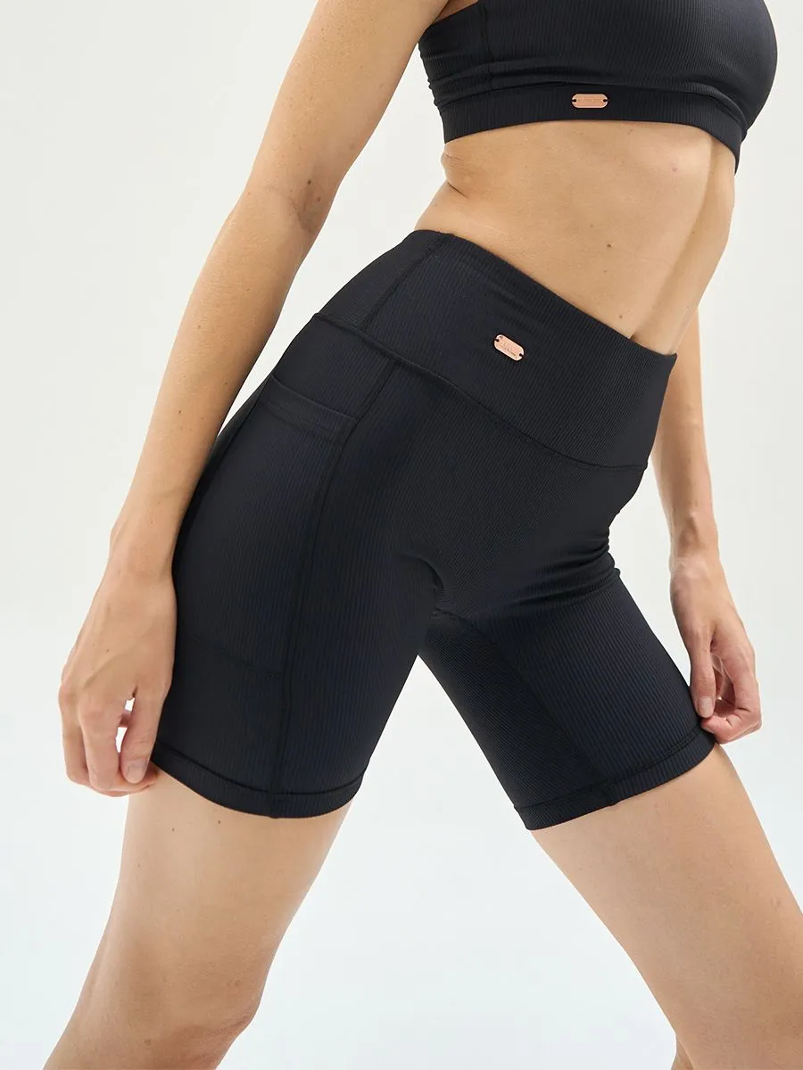 NAPIYONG WOMEN AKI RIBBED SPORTS BRA IN ฺBLACK