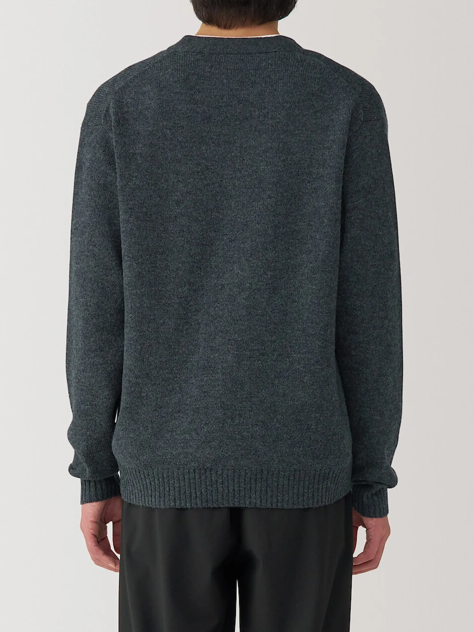 MUJI Men Cardigan Washable Mid-Gauge V-Neck