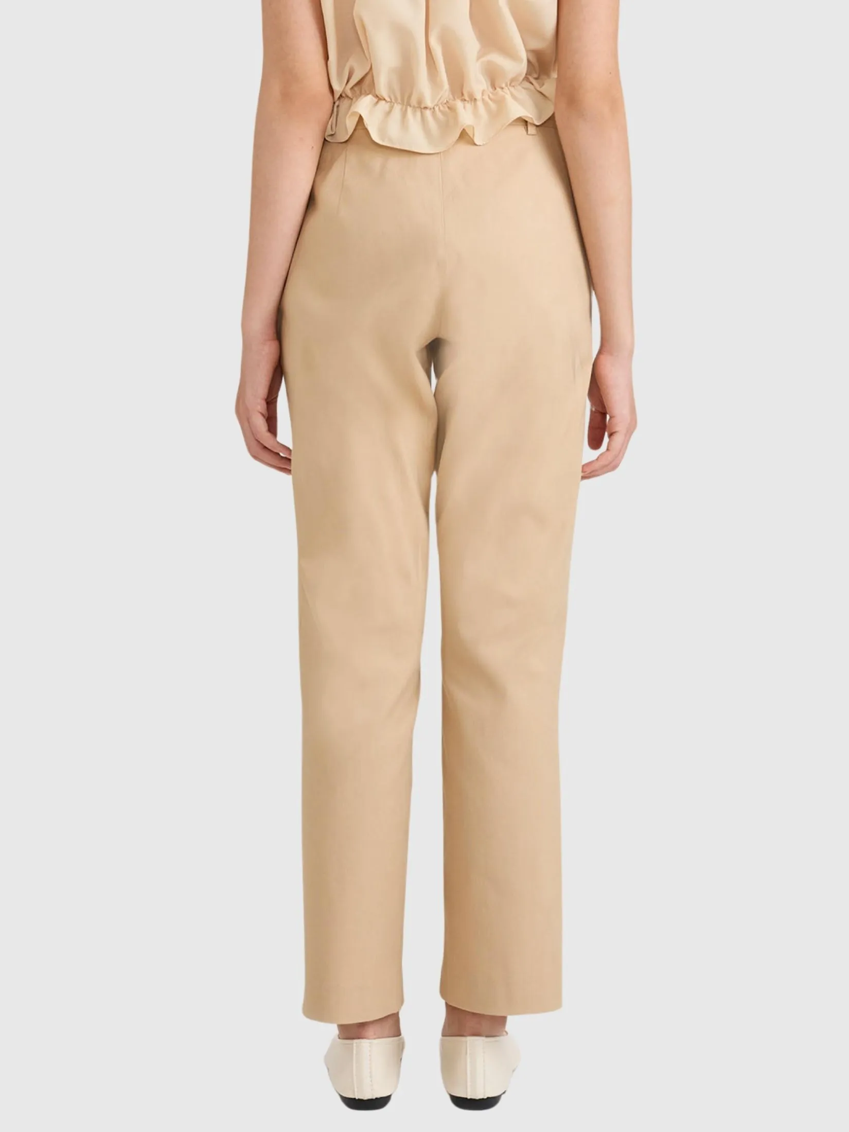 AMILA Women Pants Trousers Cotton Spendex Khaki