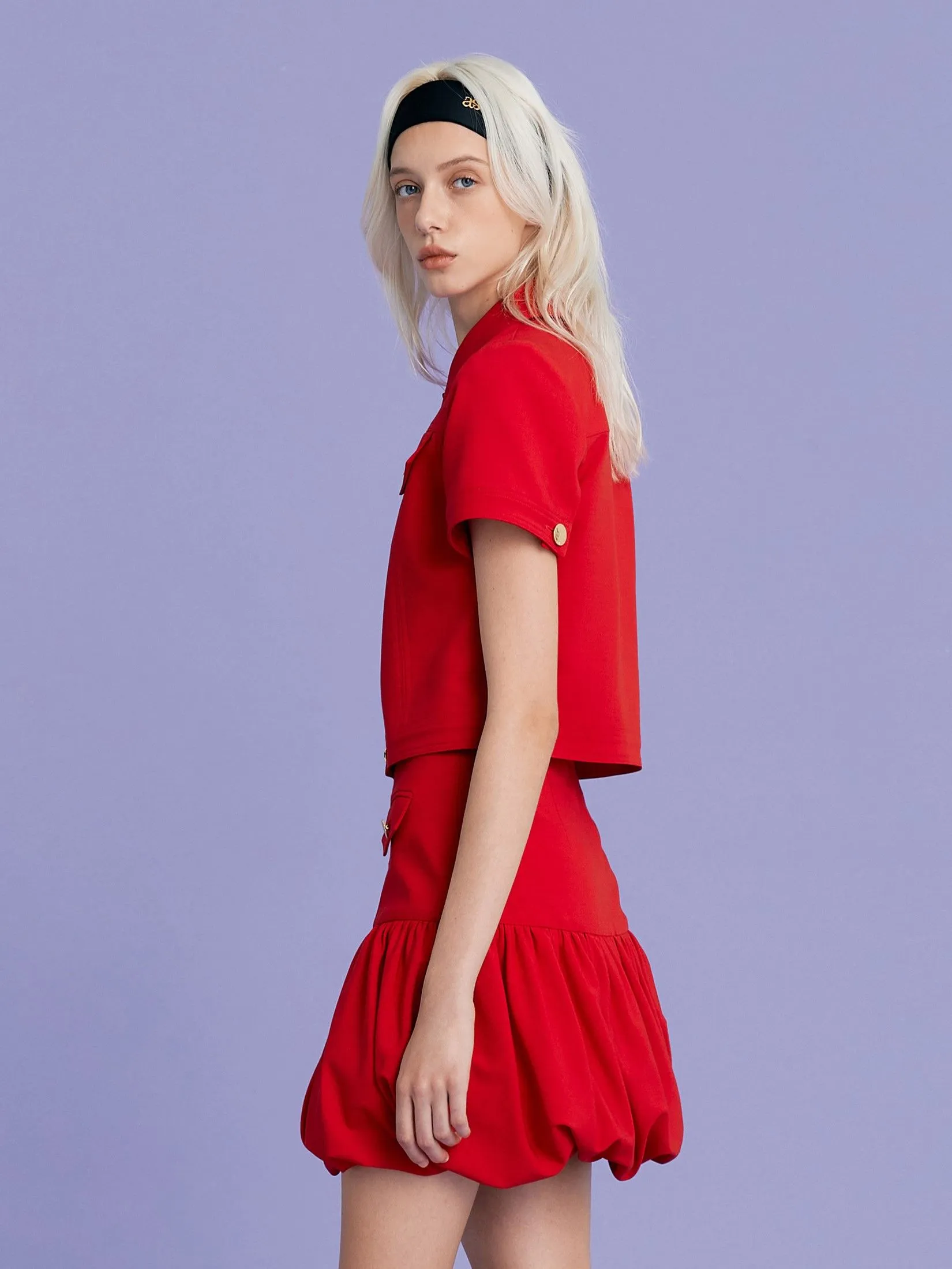 ASV (AW24)Caily Cropped Women Shirt Red
