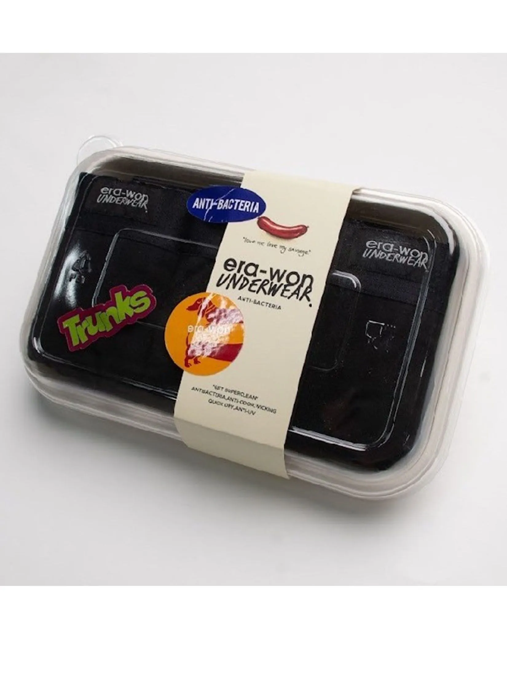 ERA-WON Men's underwear trunk 3 Pcs. Black