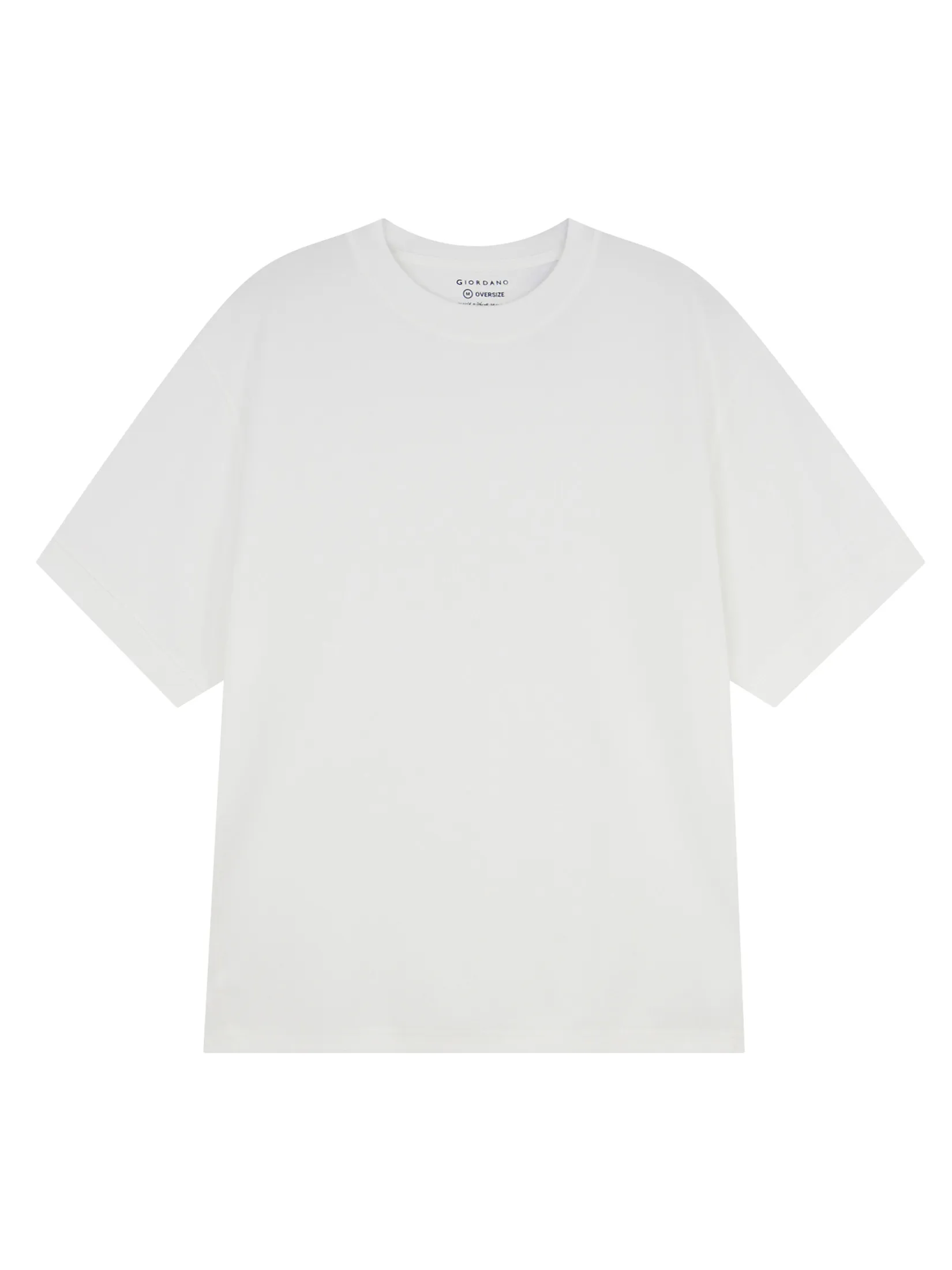 GIORDANO Men s Sorona Jacquard Short Sleeve Oversize Tee White